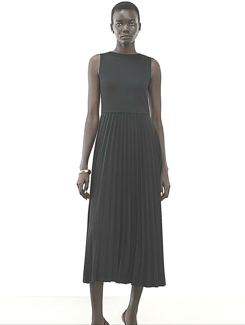 MANGO CHOCOLATE BROWN PLEATED SKIRT, DRESS